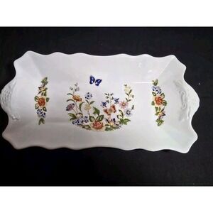 Aynsley Cottage Garden Vintage Rectangular Serving Tray‎ Flower Pattern